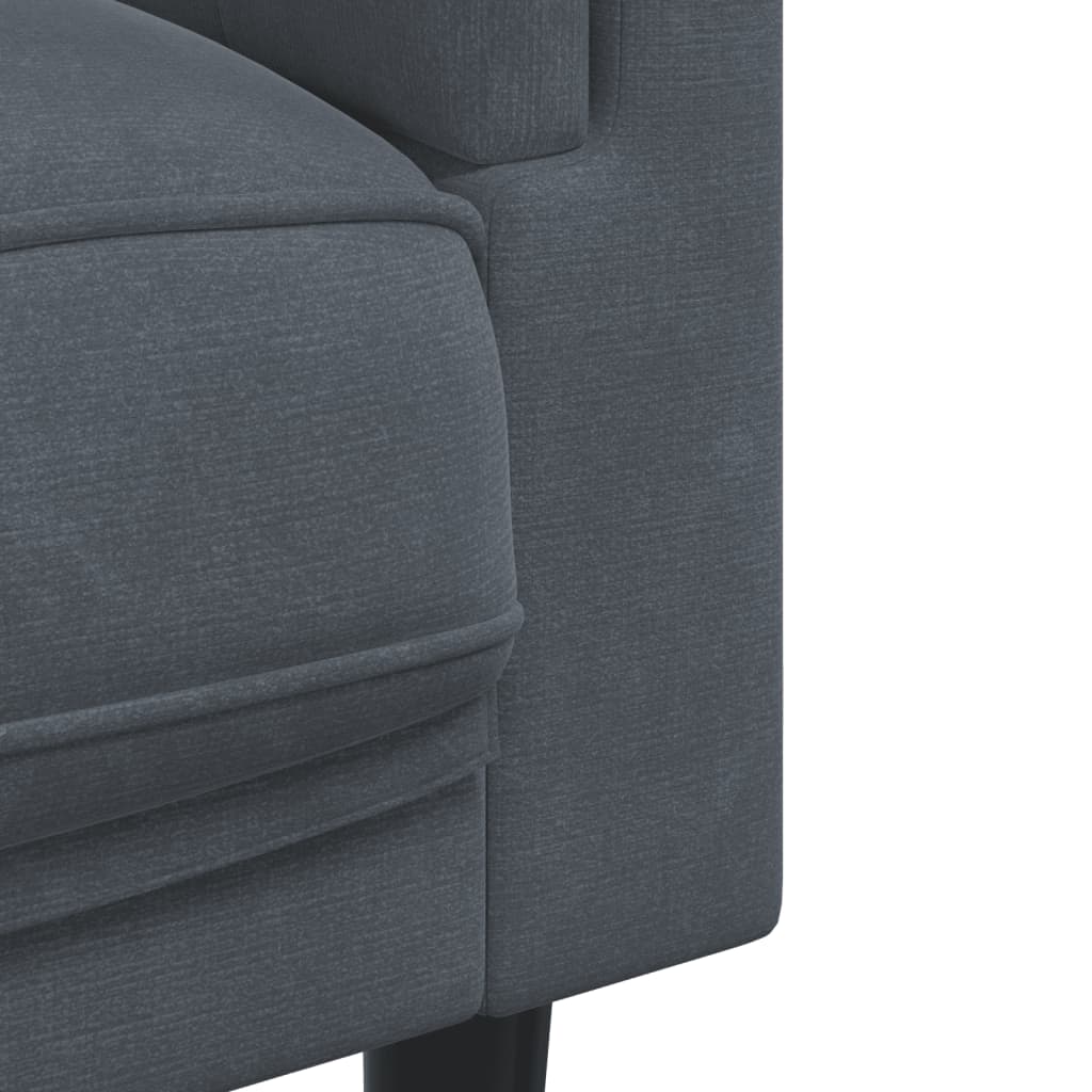 vidaXL Set canapea cu perne, 3 piese, gri închis, catifea