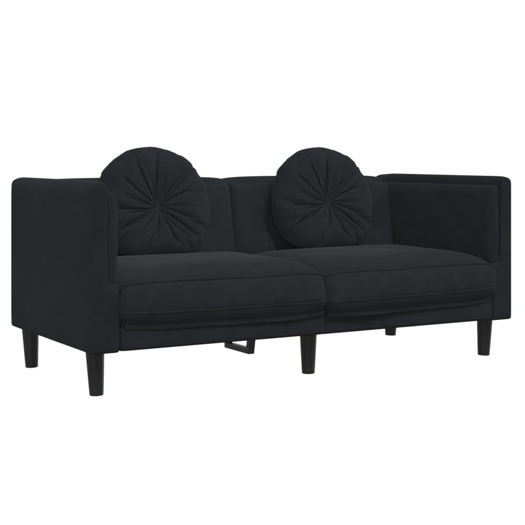 vidaXL Set canapea cu perne, 2 piese, roz, catifea