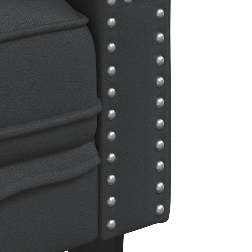 vidaXL Set canapele Chesterfield cu 2 locuri, negru, piele eco.