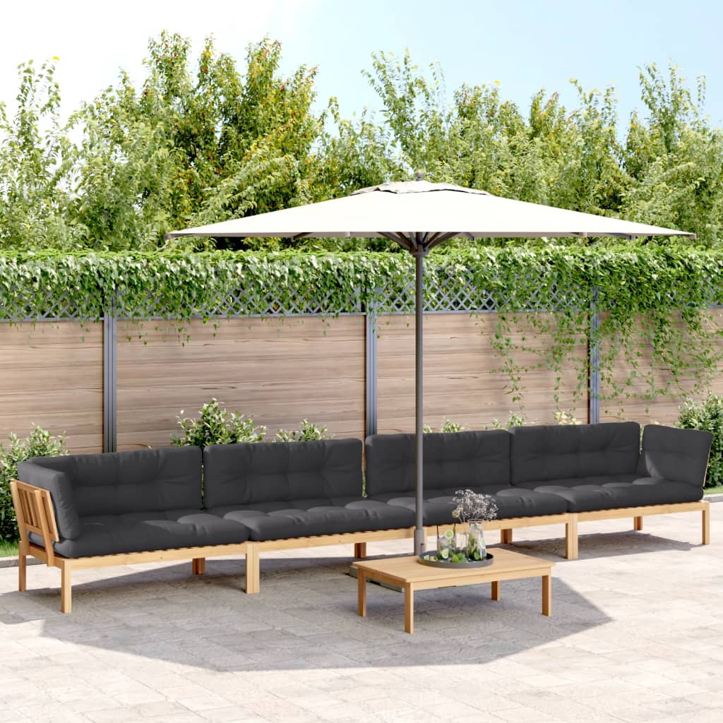 vidaXL Set canapele de grădină cu perne din paleți 5 piese lemn acacia vidaXL Set canapele de grădină cu perne din paleți 5 piese lemn acacia