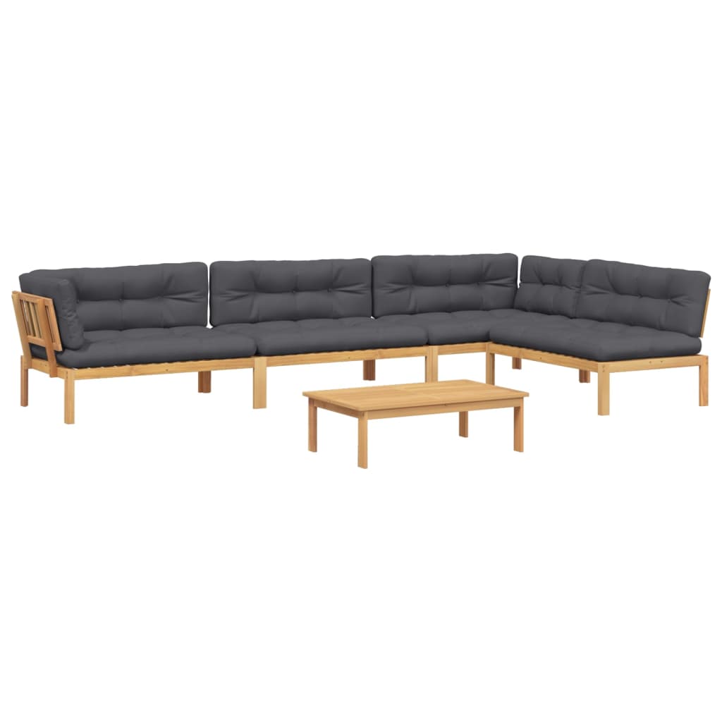 vidaXL Set canapele de grădină cu perne din paleți 5 piese lemn acacia vidaXL Set canapele de grădină cu perne din paleți 5 piese lemn acacia