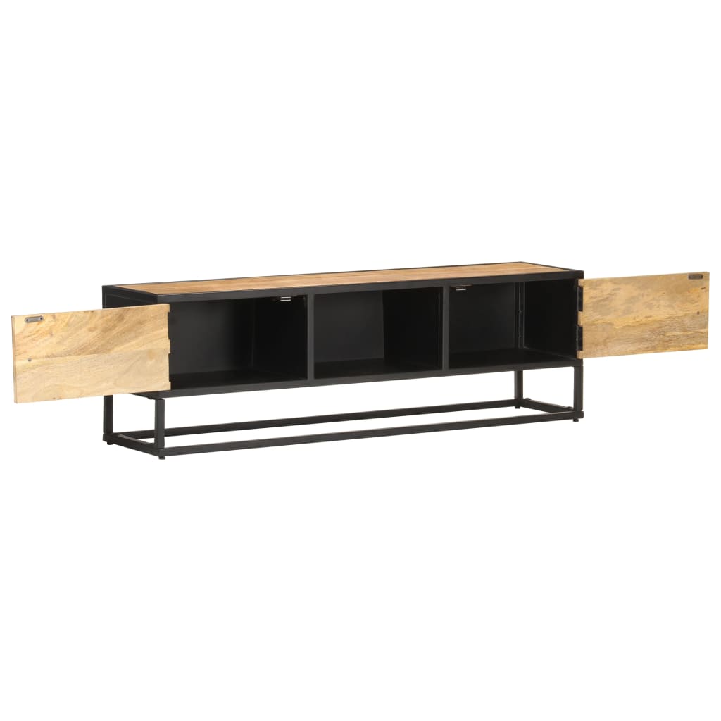 vidaXL Comodă TV cu ușă sculpată, 130 x 30 x 40 cm, lemn mango brut vidaXL Comodă TV cu ușă sculpată, 130 x 30 x 40 cm, lemn mango brut