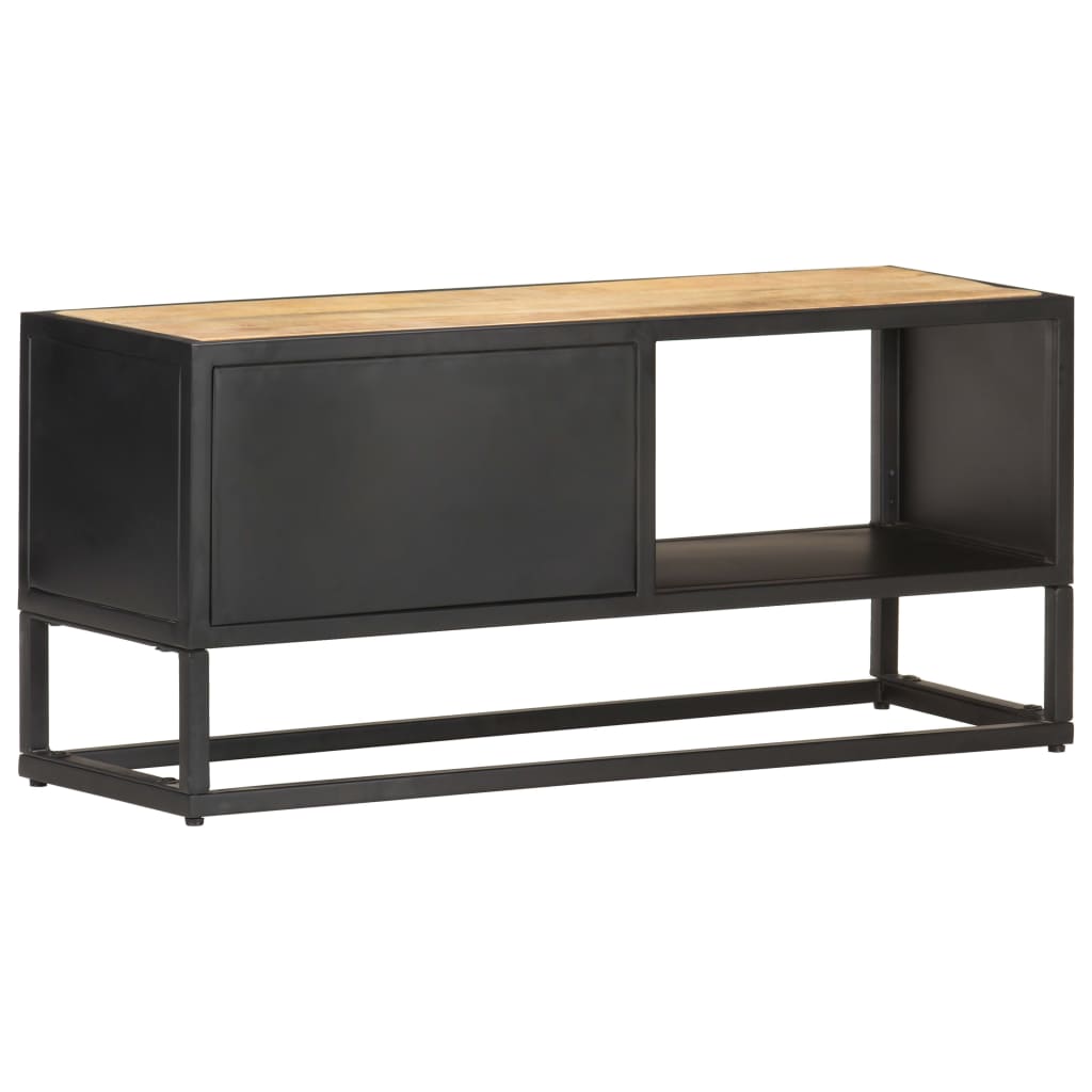vidaXL Comodă TV cu ușă sculpată, 90 x 30 x 40 cm, lemn de mango brut vidaXL Comodă TV cu ușă sculpată, 90 x 30 x 40 cm, lemn de mango brut