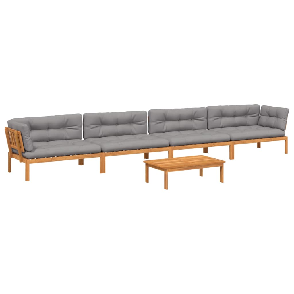 vidaXL Set canapele de grădină cu perne din paleți 5 piese lemn acacia vidaXL Set canapele de grădină cu perne din paleți 5 piese lemn acacia