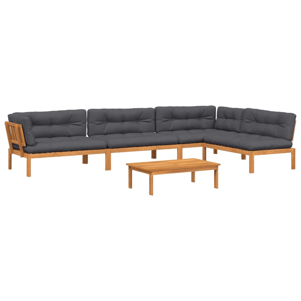 vidaXL Set canapele de grădină cu perne din paleți 5 piese lemn acacia vidaXL Set canapele de grădină cu perne din paleți 5 piese lemn acacia