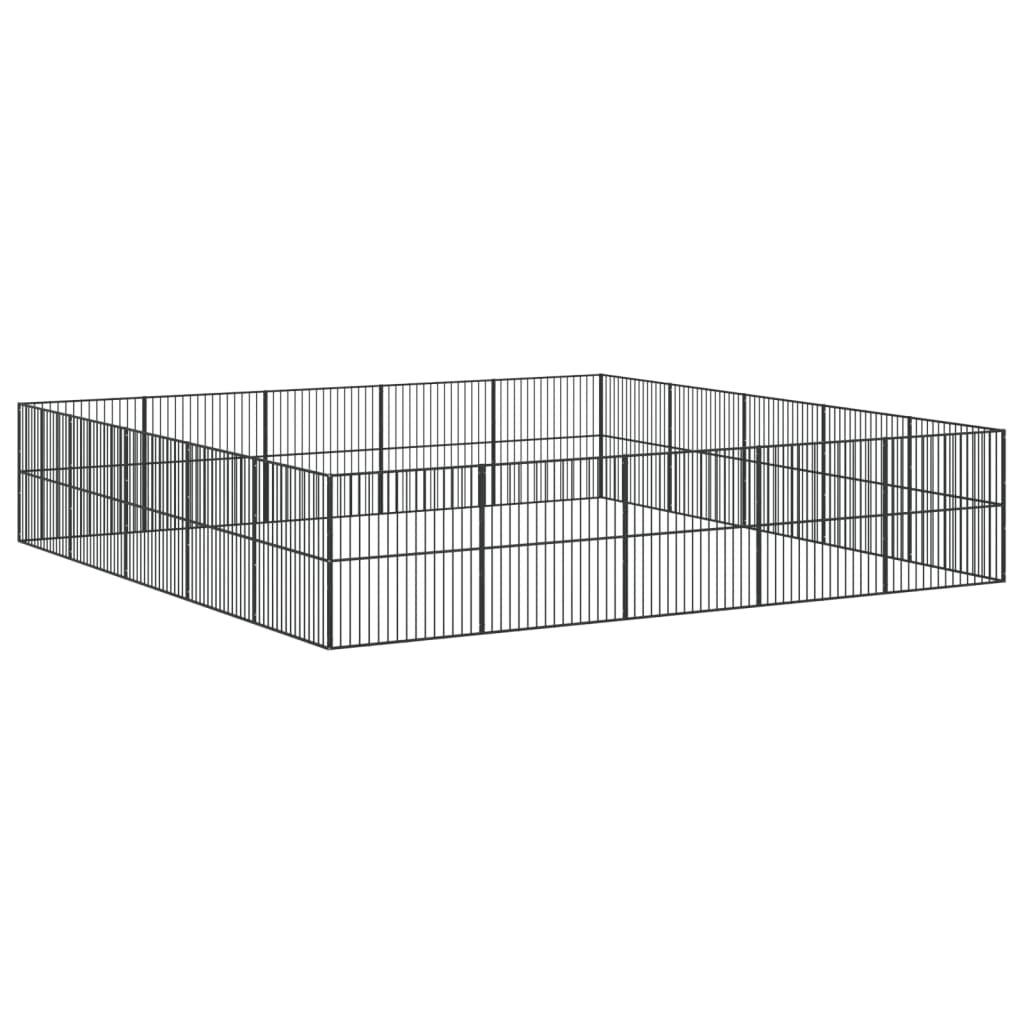 vidaXL Țarc pentru câini cu 20 panouri, negru, oțel galvanizat vidaXL Țarc pentru câini cu 20 panouri, negru, oțel galvanizat