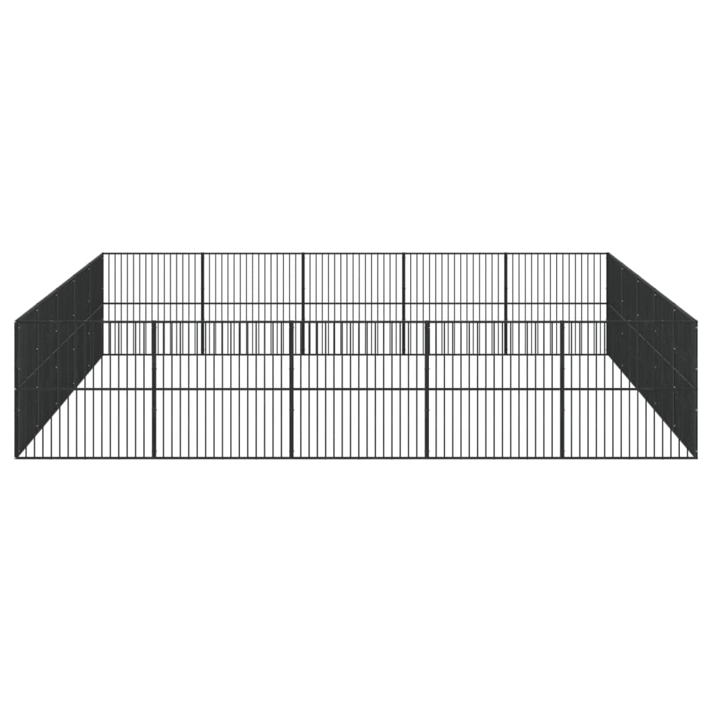 vidaXL Țarc pentru câini cu 20 panouri, negru, oțel galvanizat vidaXL Țarc pentru câini cu 20 panouri, negru, oțel galvanizat