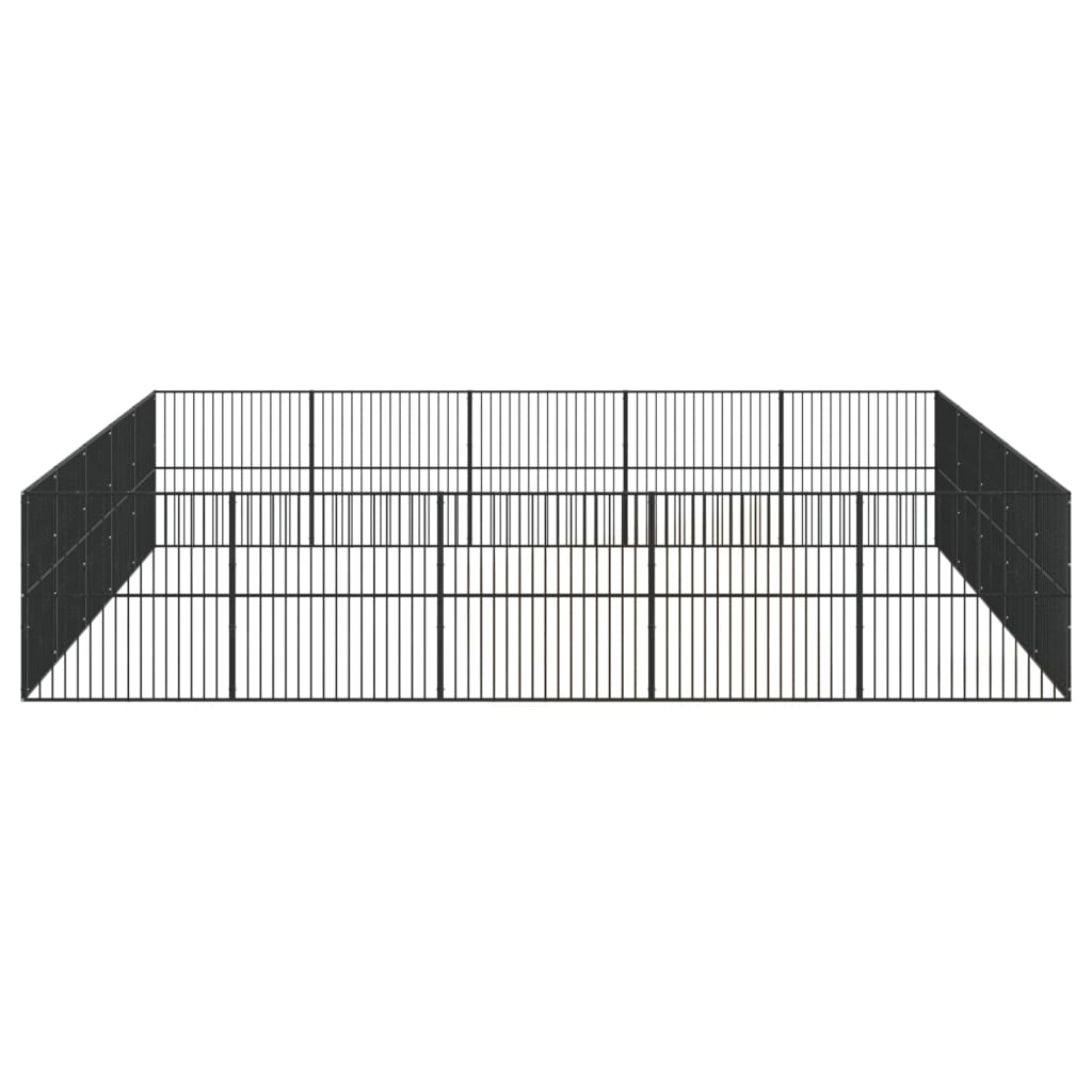 vidaXL Țarc pentru câini cu 20 panouri, negru, oțel galvanizat vidaXL Țarc pentru câini cu 20 panouri, negru, oțel galvanizat