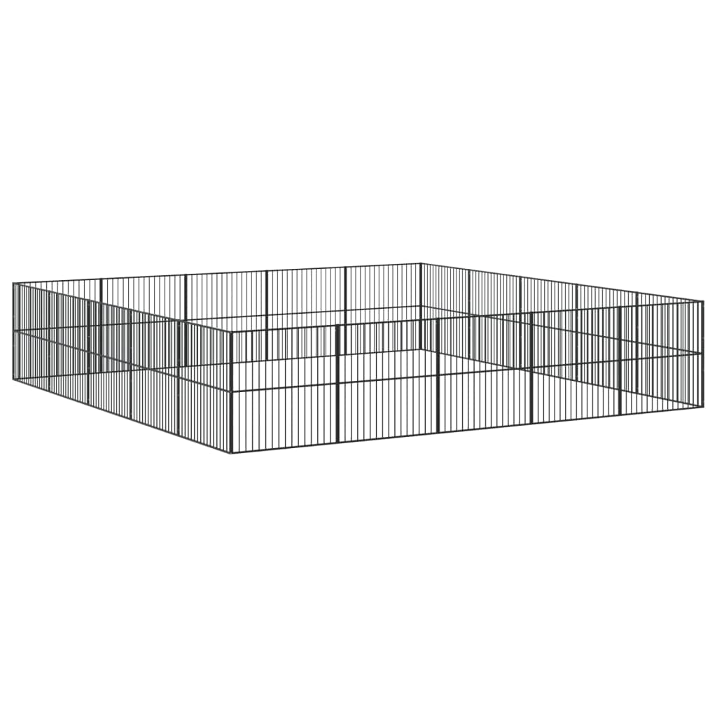 vidaXL Țarc pentru câini cu 20 panouri, negru, oțel galvanizat vidaXL Țarc pentru câini cu 20 panouri, negru, oțel galvanizat