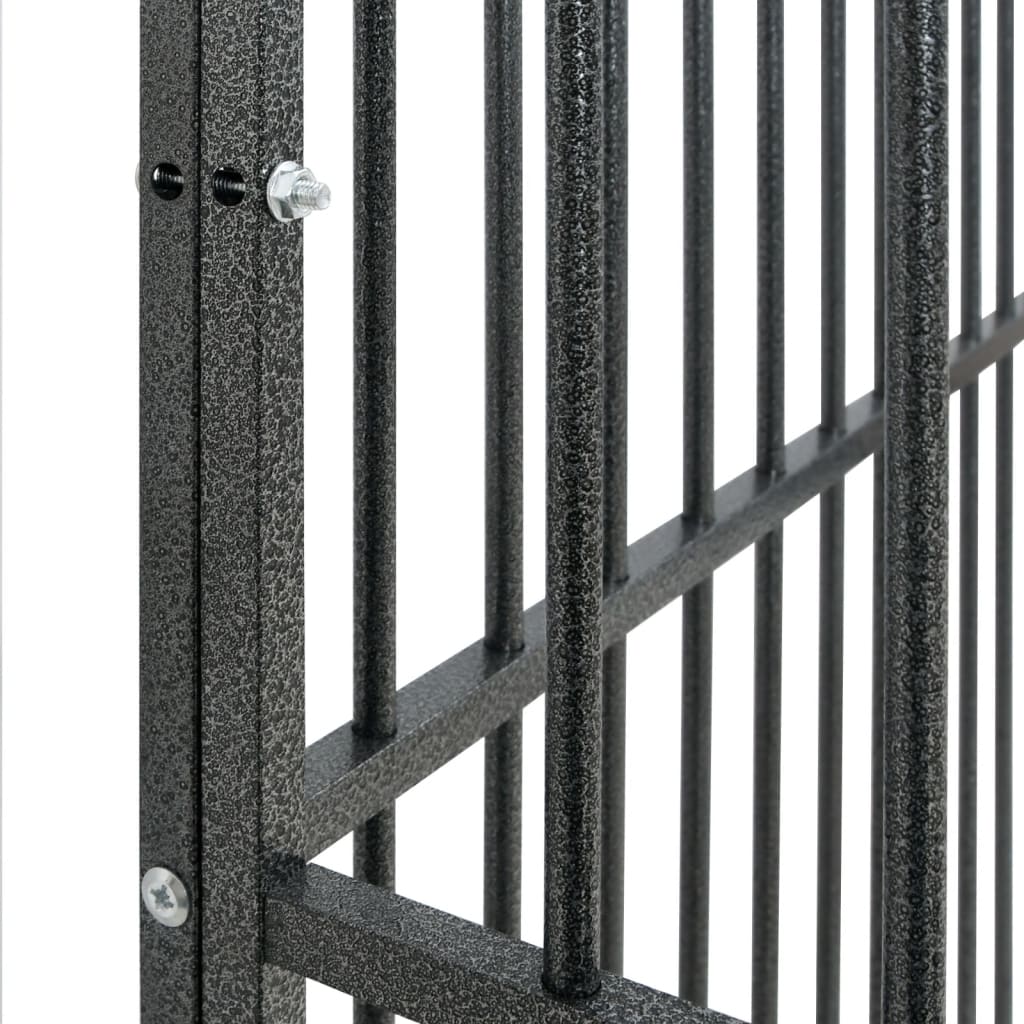 vidaXL Țarc pentru câini cu 8 panouri, negru, oțel galvanizat vidaXL Țarc pentru câini cu 8 panouri, negru, oțel galvanizat