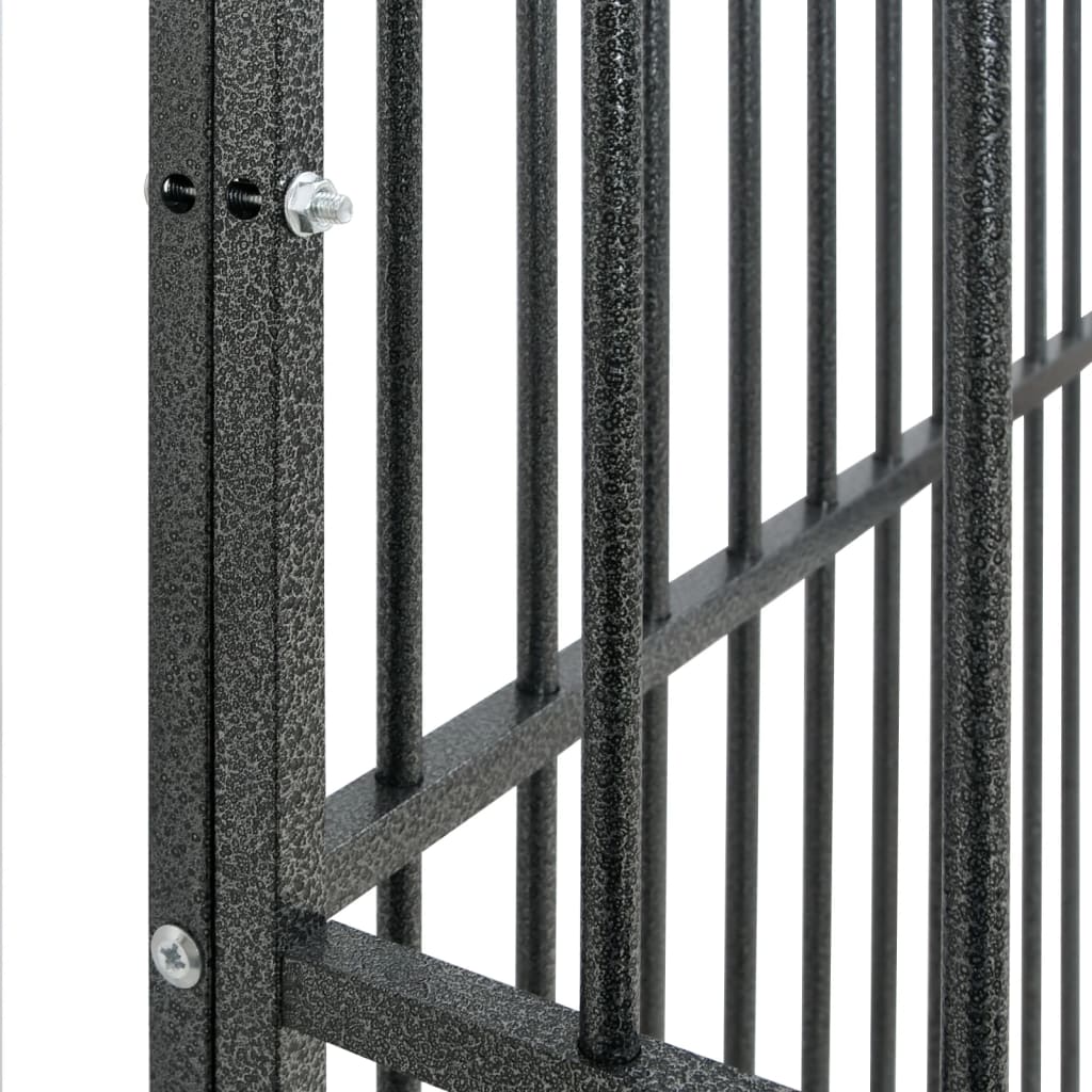 vidaXL Țarc pentru câini cu 12 panouri, negru, oțel galvanizat vidaXL Țarc pentru câini cu 12 panouri, negru, oțel galvanizat