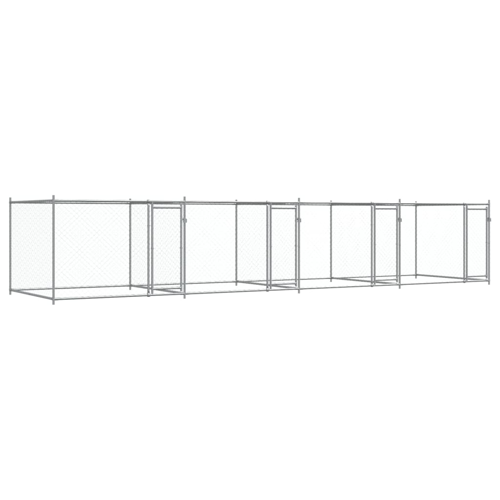 vidaXL Cușcă pentru câini cu uși, gri, 8x2x1,5 m, oțel galvanizat vidaXL Cușcă pentru câini cu uși, gri, 8x2x1,5 m, oțel galvanizat