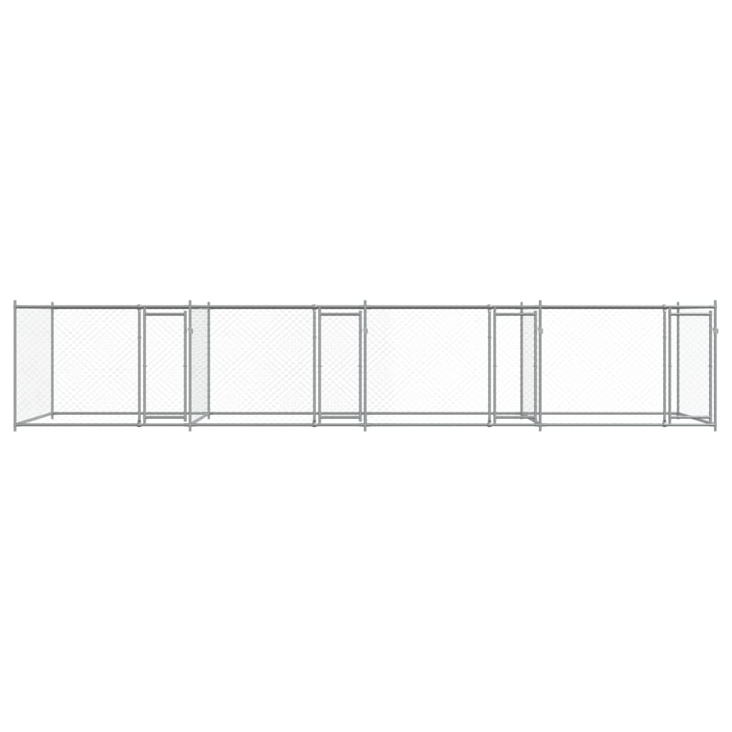 vidaXL Cușcă pentru câini cu uși, gri, 8x2x1,5 m, oțel galvanizat vidaXL Cușcă pentru câini cu uși, gri, 8x2x1,5 m, oțel galvanizat