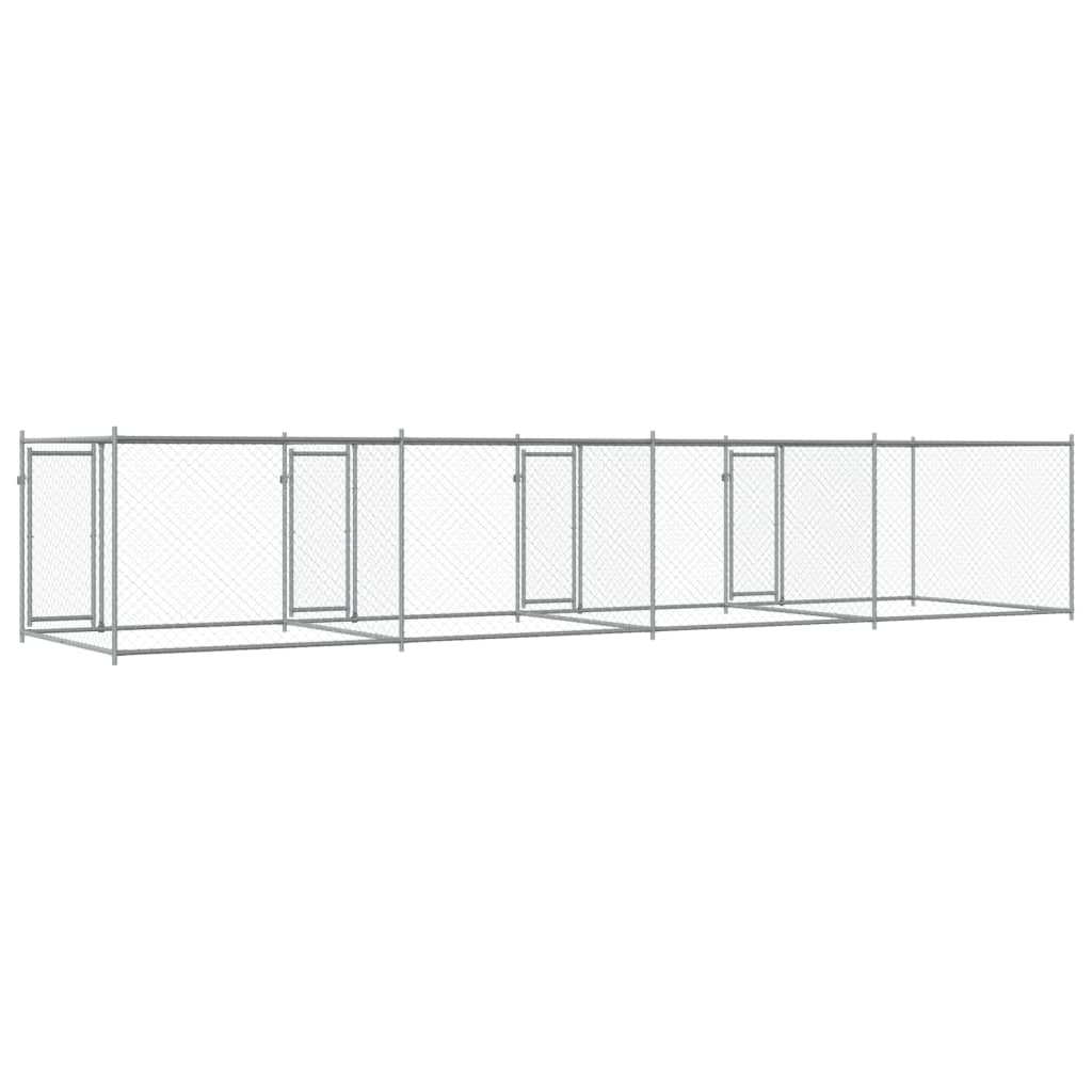 vidaXL Cușcă pentru câini cu uși, gri, 8x2x1,5 m, oțel galvanizat vidaXL Cușcă pentru câini cu uși, gri, 8x2x1,5 m, oțel galvanizat
