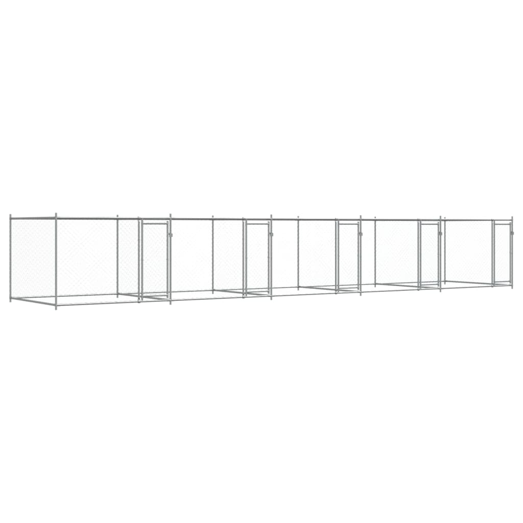 vidaXL Cușcă pentru câini cu uși, gri, 10x2x1,5 m, oțel galvanizat vidaXL Cușcă pentru câini cu uși, gri, 10x2x1,5 m, oțel galvanizat