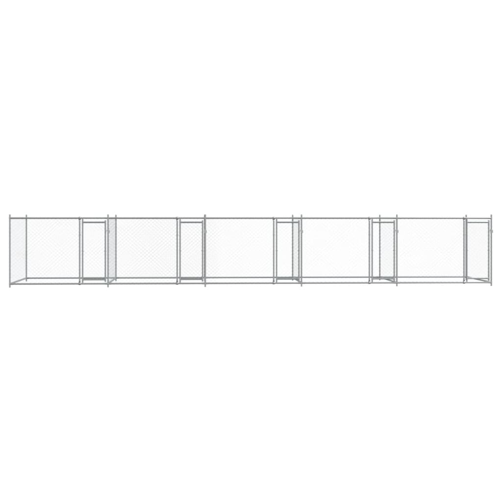 vidaXL Cușcă pentru câini cu uși, gri, 10x2x1,5 m, oțel galvanizat vidaXL Cușcă pentru câini cu uși, gri, 10x2x1,5 m, oțel galvanizat