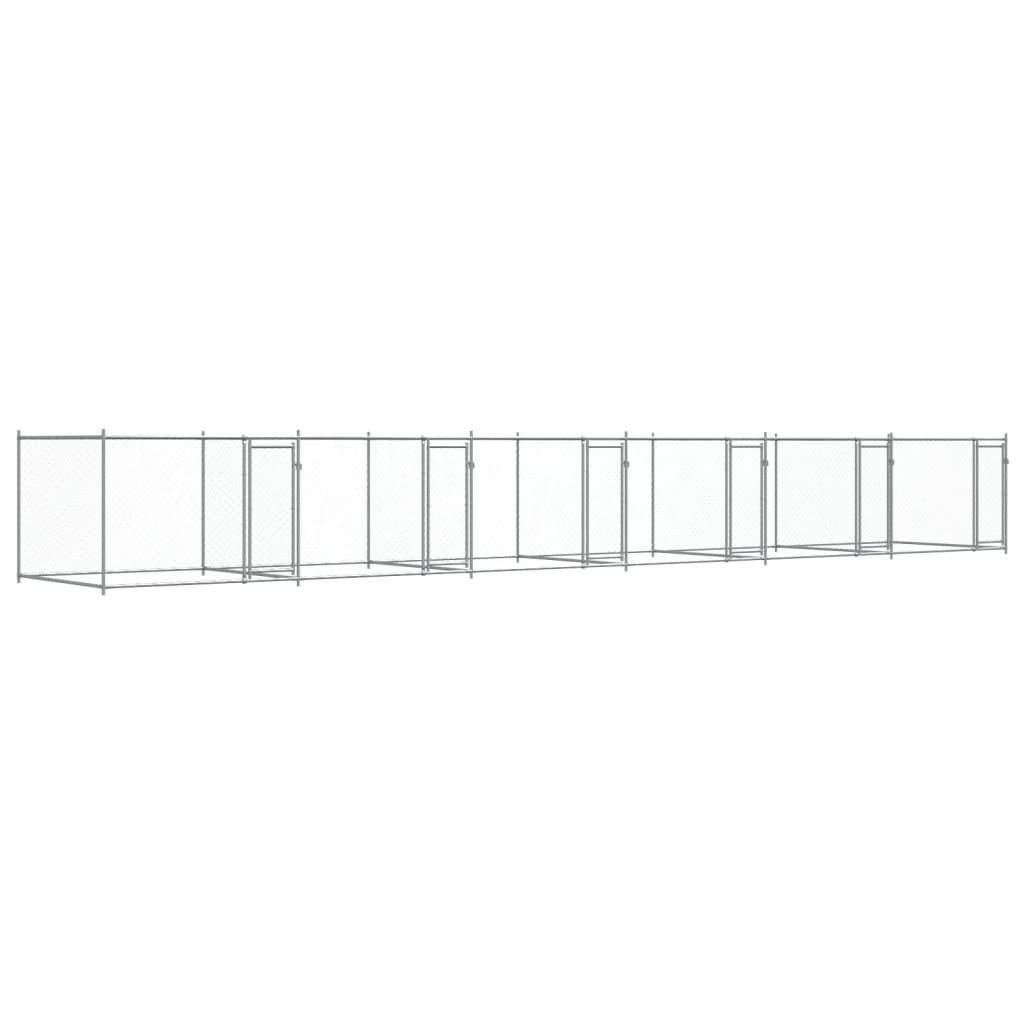 vidaXL Cușcă pentru câini cu uși, gri, 12x2x1,5 m, oțel galvanizat vidaXL Cușcă pentru câini cu uși, gri, 12x2x1,5 m, oțel galvanizat