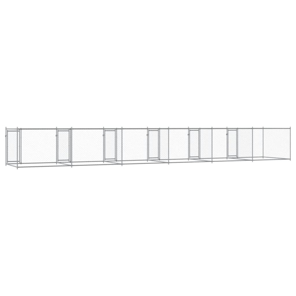 vidaXL Cușcă pentru câini cu uși, gri, 12x2x1,5 m, oțel galvanizat vidaXL Cușcă pentru câini cu uși, gri, 12x2x1,5 m, oțel galvanizat