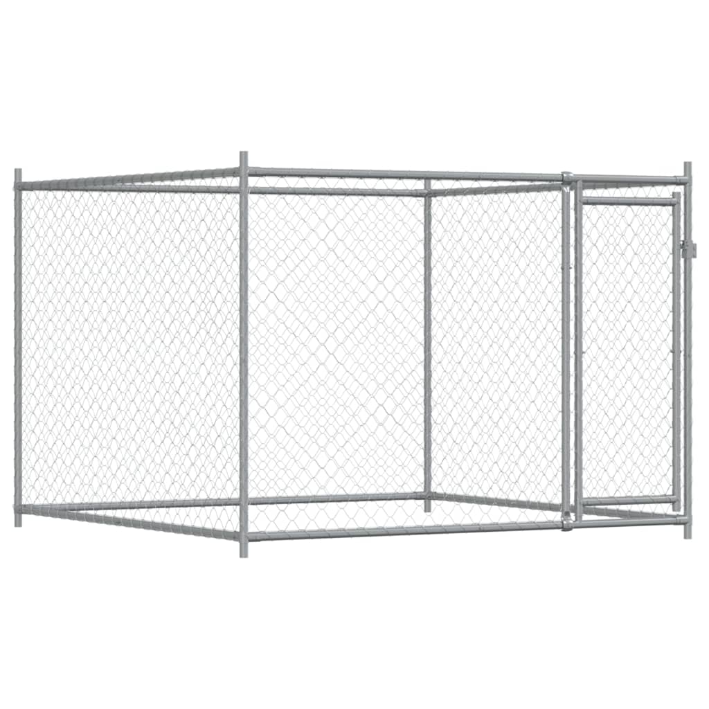 vidaXL Cușcă pentru câini cu uși, gri, 12x2x1,5 m, oțel galvanizat vidaXL Cușcă pentru câini cu uși, gri, 12x2x1,5 m, oțel galvanizat