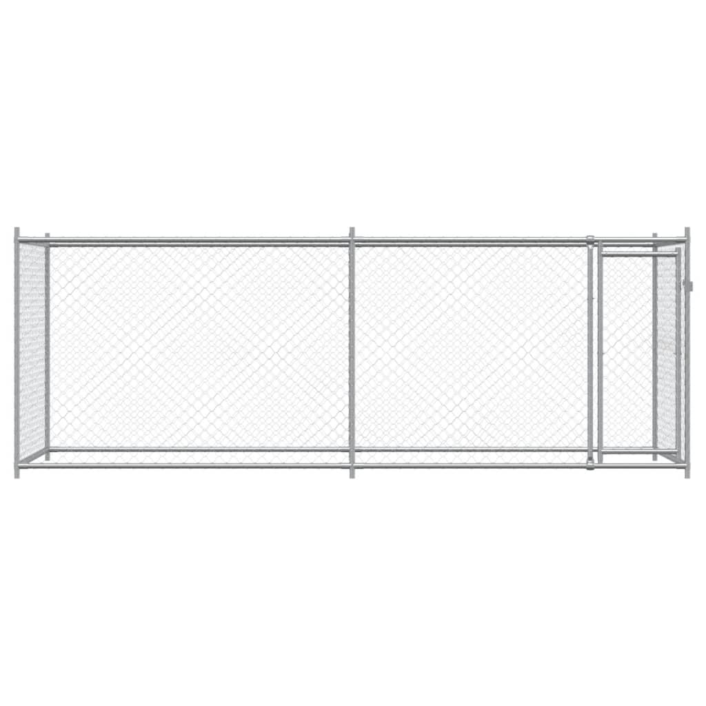 vidaXL Cușcă pentru câini cu ușă, gri, 4x2x1,5 m, oțel galvanizat vidaXL Cușcă pentru câini cu ușă, gri, 4x2x1,5 m, oțel galvanizat