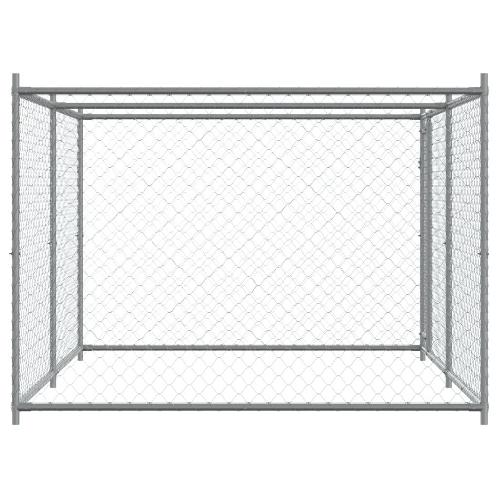 vidaXL Cușcă pentru câini cu ușă, gri, 4x2x1,5 m, oțel galvanizat vidaXL Cușcă pentru câini cu ușă, gri, 4x2x1,5 m, oțel galvanizat