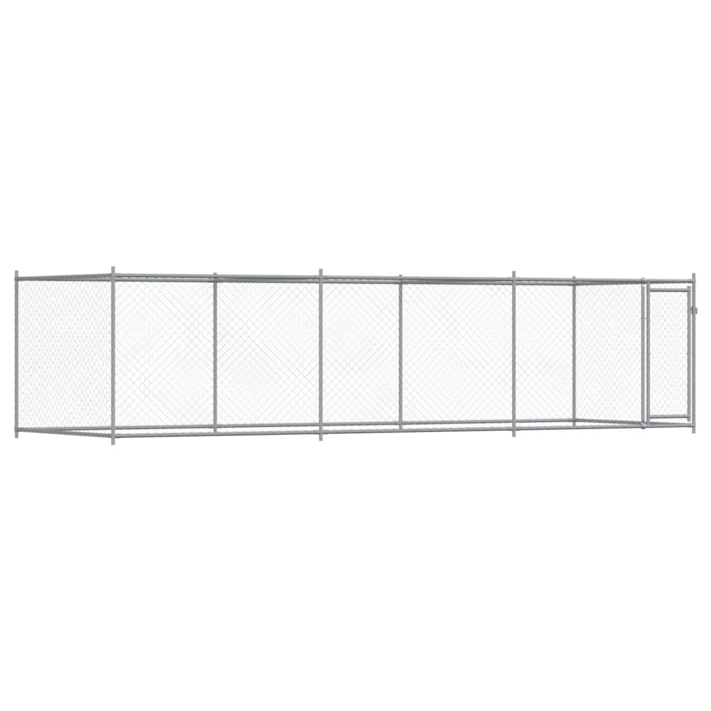 vidaXL Cușcă pentru câini cu ușă, gri, 6x2x1,5 m, oțel galvanizat vidaXL Cușcă pentru câini cu ușă, gri, 6x2x1,5 m, oțel galvanizat