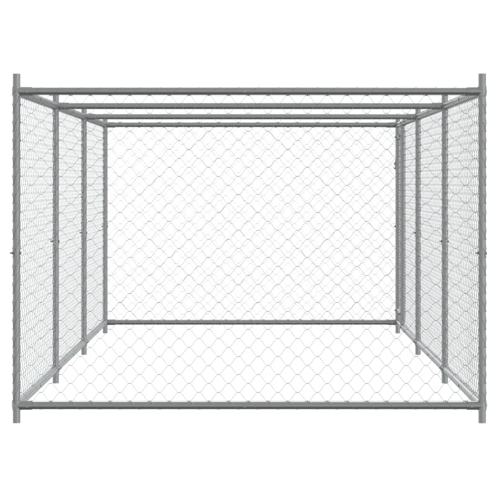 vidaXL Cușcă pentru câini cu ușă, gri, 6x2x1,5 m, oțel galvanizat vidaXL Cușcă pentru câini cu ușă, gri, 6x2x1,5 m, oțel galvanizat