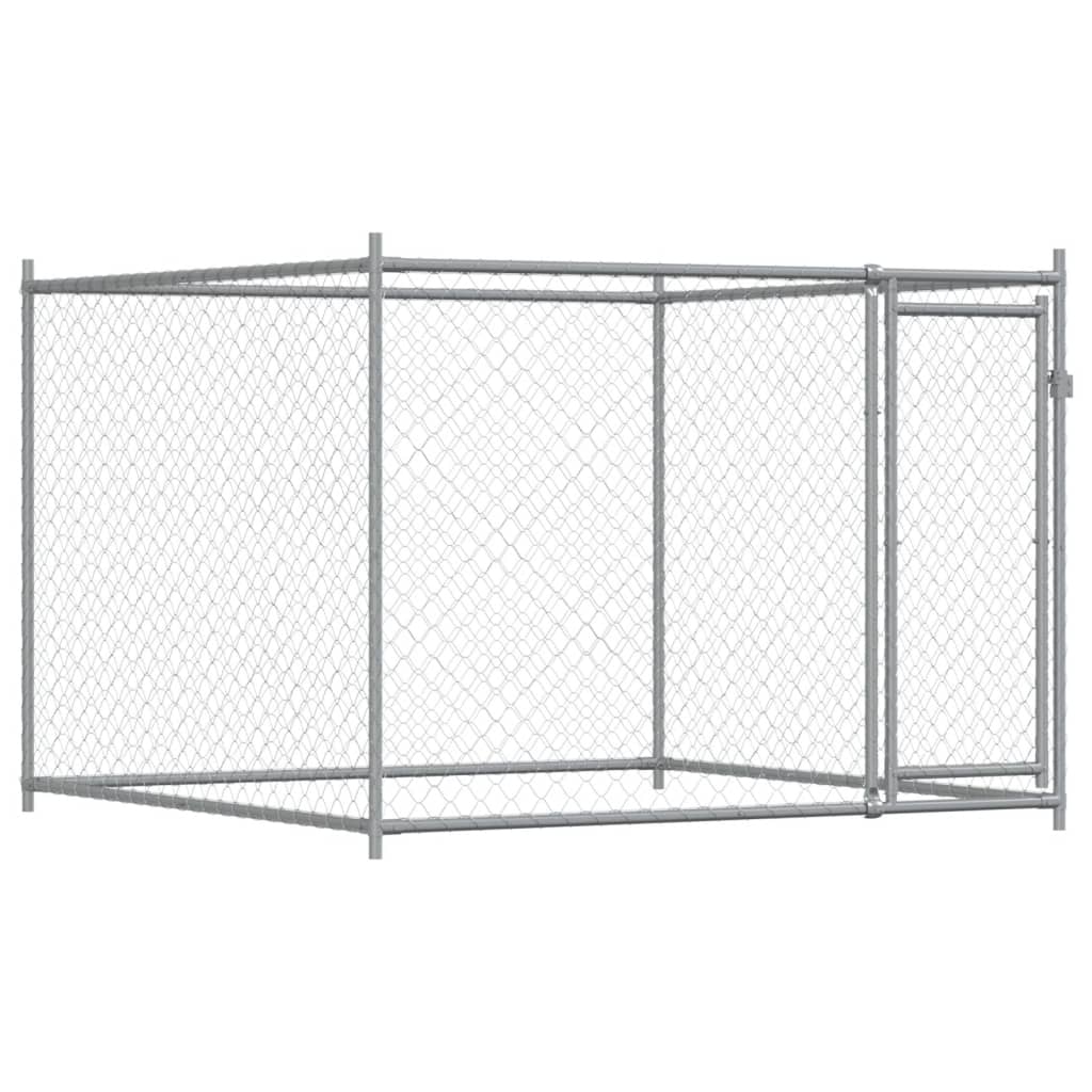 vidaXL Cușcă pentru câini cu ușă, gri, 6x2x1,5 m, oțel galvanizat vidaXL Cușcă pentru câini cu ușă, gri, 6x2x1,5 m, oțel galvanizat