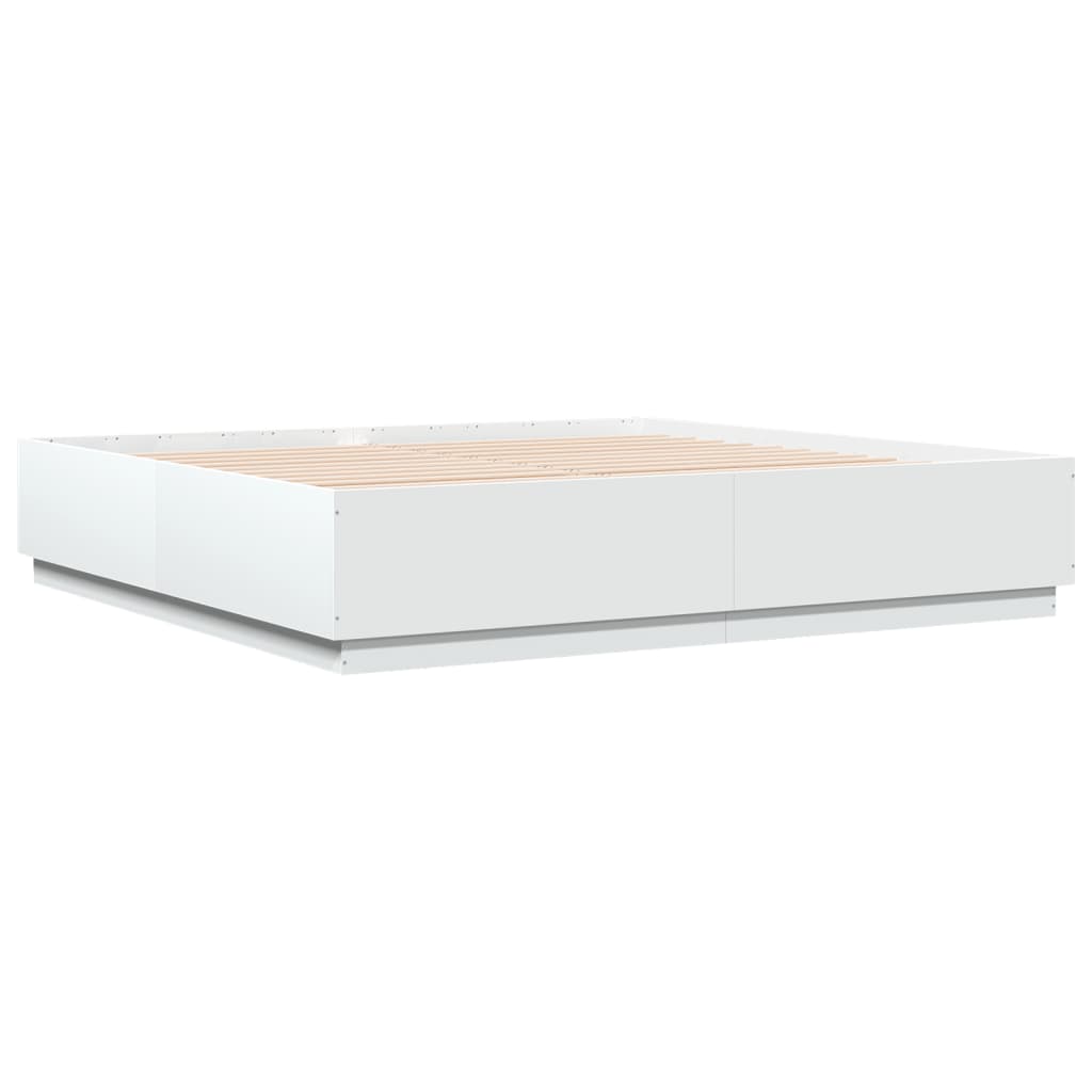 vidaXL Cadru de pat alb 180x200 cm din lemn prelucrat