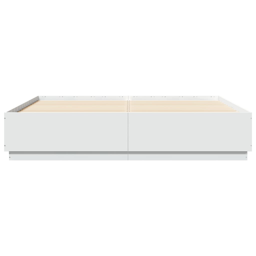vidaXL Cadru de pat alb 180x200 cm din lemn prelucrat