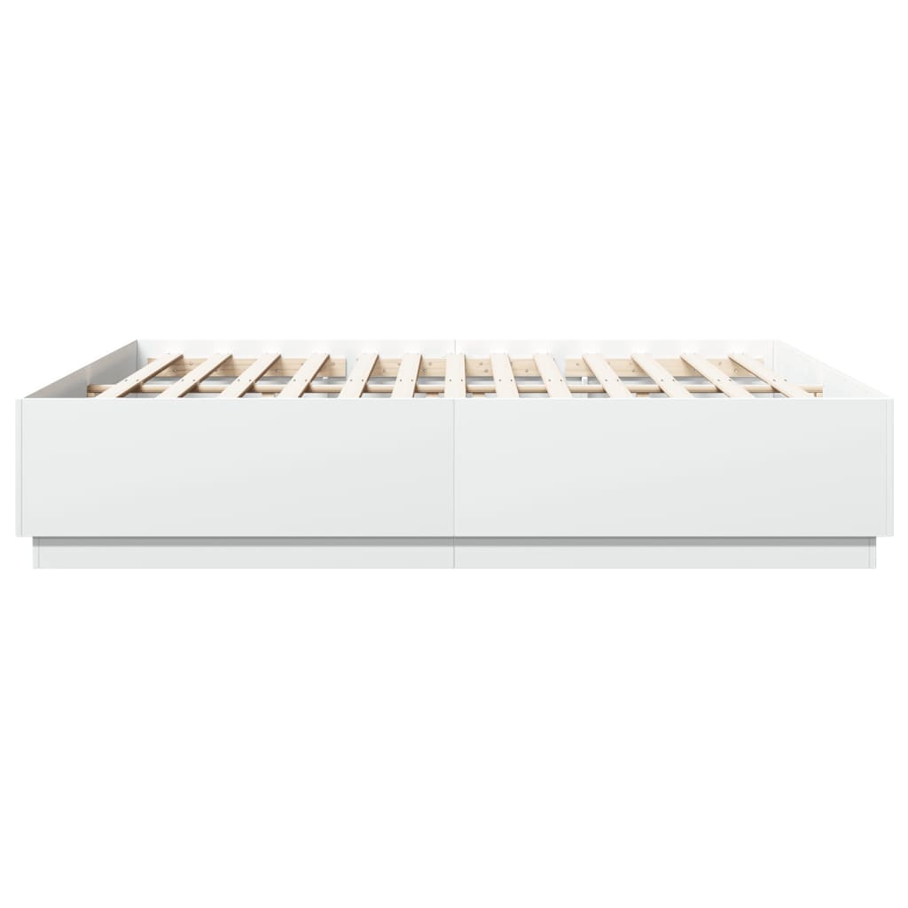 vidaXL Cadru de pat alb 180x200 cm din lemn prelucrat