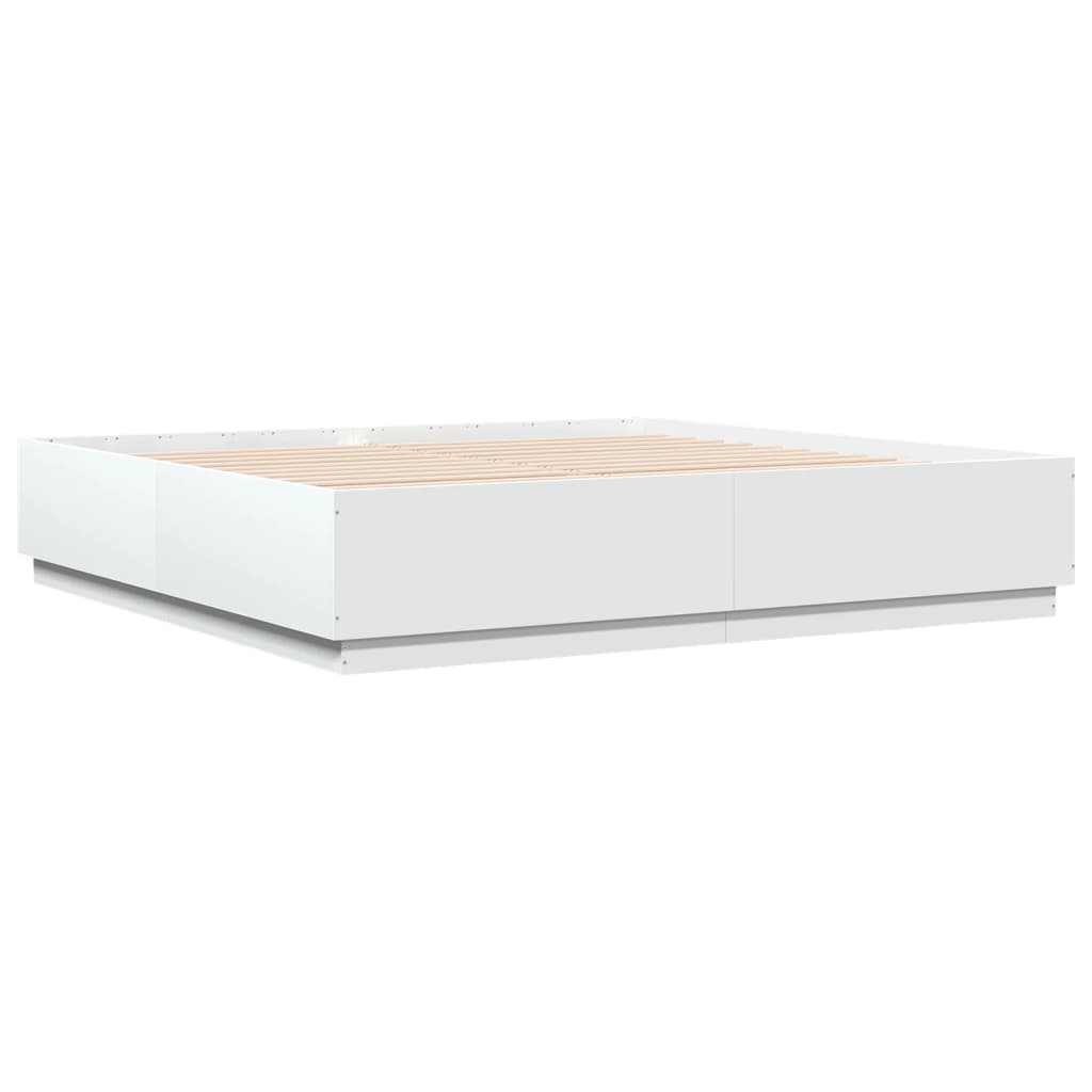vidaXL Cadru de pat alb 180x200 cm din lemn prelucrat