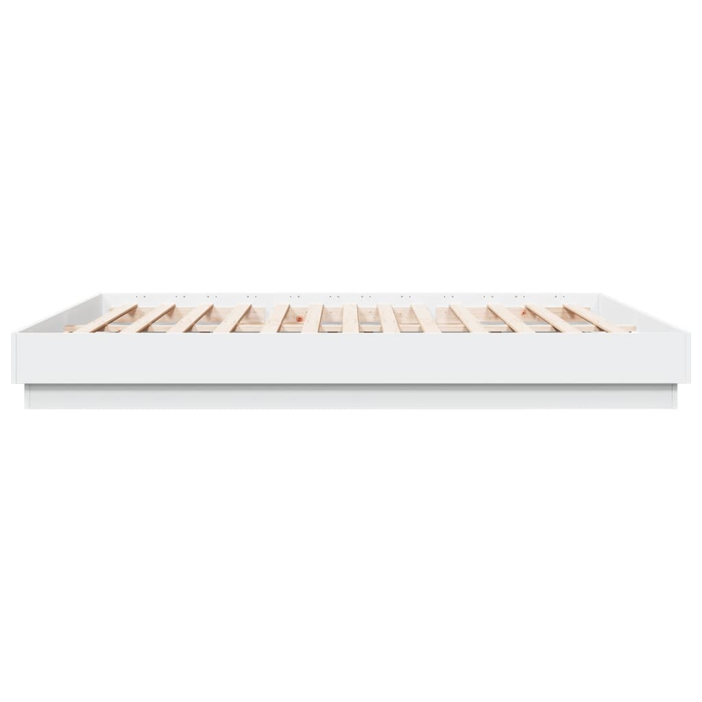 vidaXL Cadru de pat cu lumini LED, alb, 200x200 cm vidaXL Cadru de pat cu lumini LED, alb, 200x200 cm