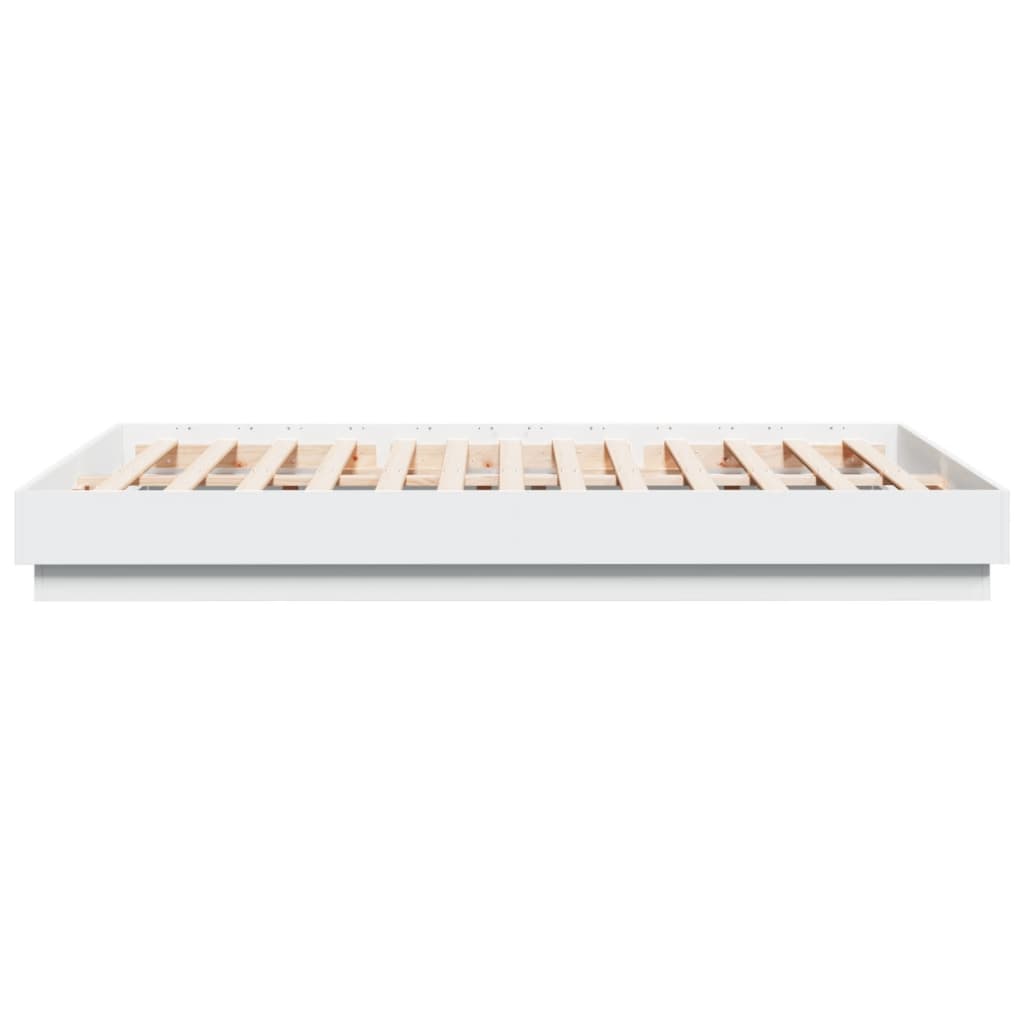 vidaXL Cadru de pat cu lumini LED, alb, 150x200 cm vidaXL Cadru de pat cu lumini LED, alb, 150x200 cm