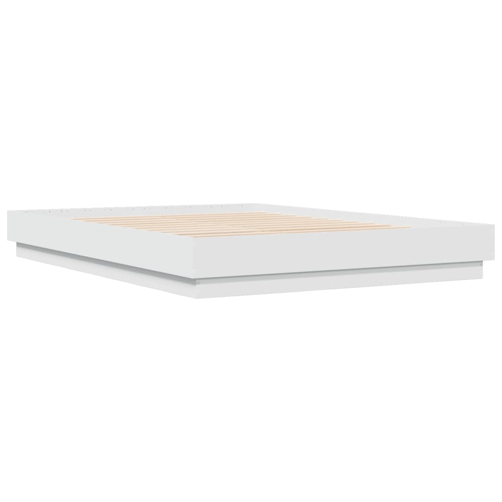 vidaXL Cadru de pat cu lumini LED, alb, 140x200 cm vidaXL Cadru de pat cu lumini LED, alb, 140x200 cm