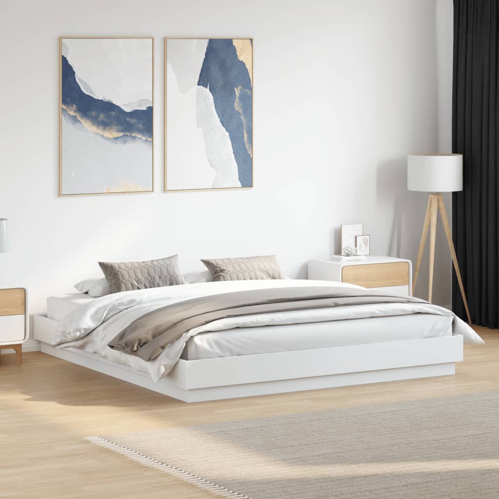 vidaXL Cadru de pat alb 180x200 cm din lemn prelucrat vidaXL Cadru de pat alb 180x200 cm din lemn prelucrat