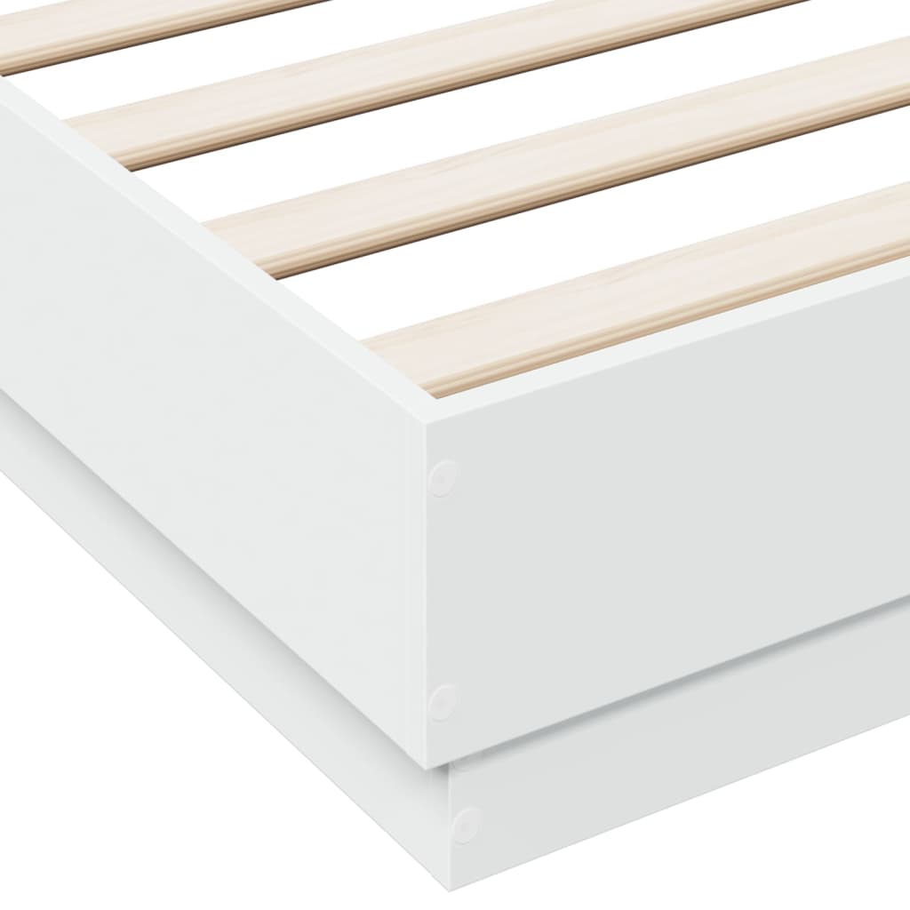 vidaXL Cadru de pat, alb, 120x190 cm, lemn prelucrat vidaXL Cadru de pat, alb, 120x190 cm, lemn prelucrat