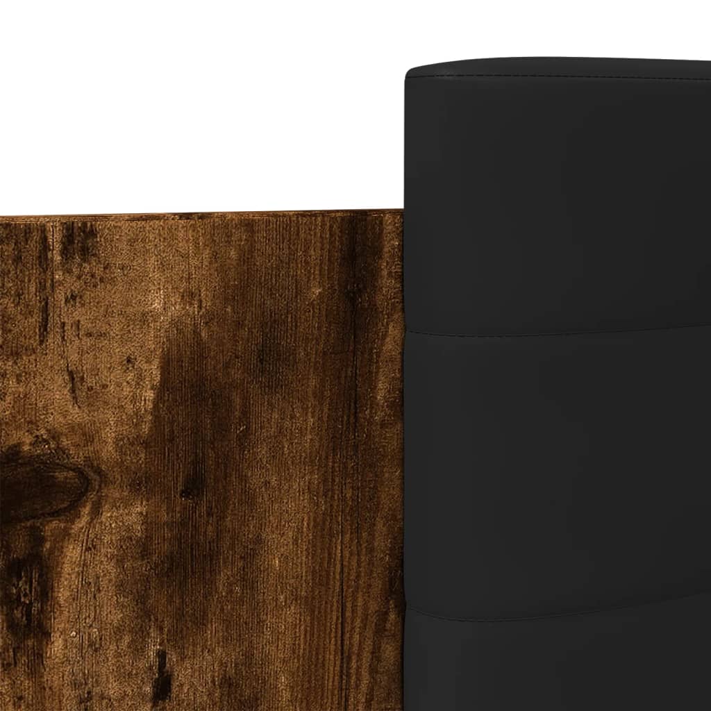 vidaXL Cadru de pat cu tăblie stejar fumuriu 100x200 cm lemn prelucrat