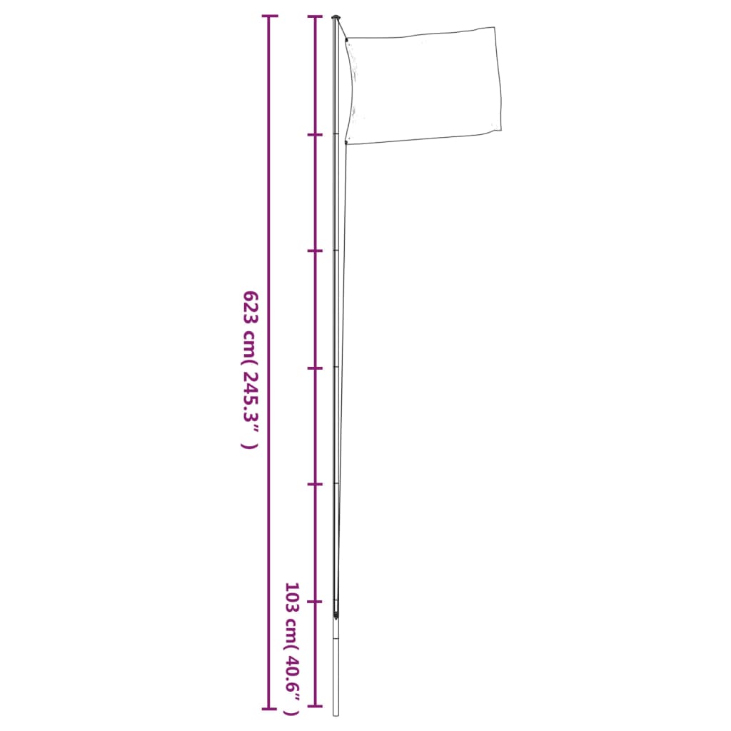 vidaXL Steag Ucraina cu stâlp din aluminiu, 6,23 m vidaXL Steag Ucraina cu stâlp din aluminiu, 6,23 m