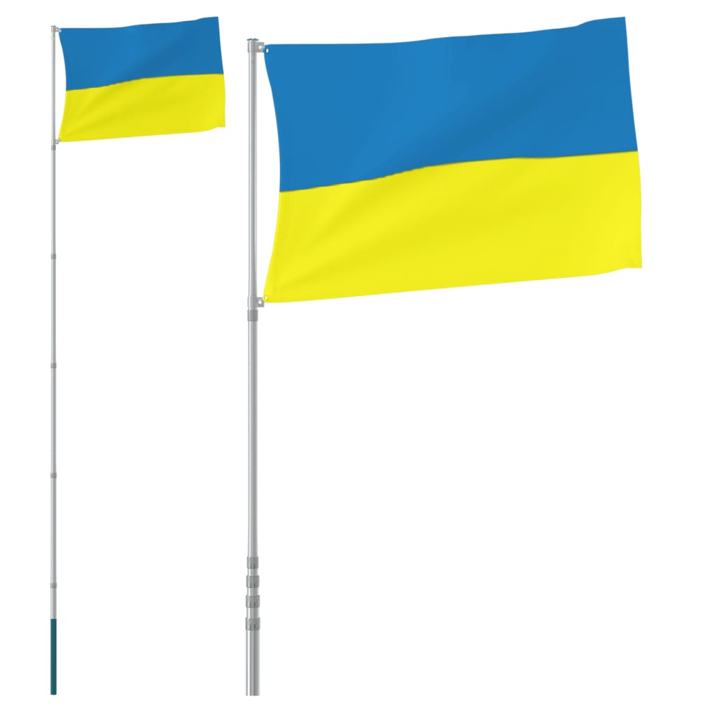vidaXL Steag Ucraina cu stâlp din aluminiu, 5,55 m vidaXL Steag Ucraina cu stâlp din aluminiu, 5,55 m