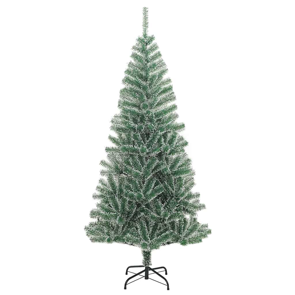 vidaXL Brad Crăciun artificial, 300 LED/globuri/zăpadă pufoasă, 210 cm