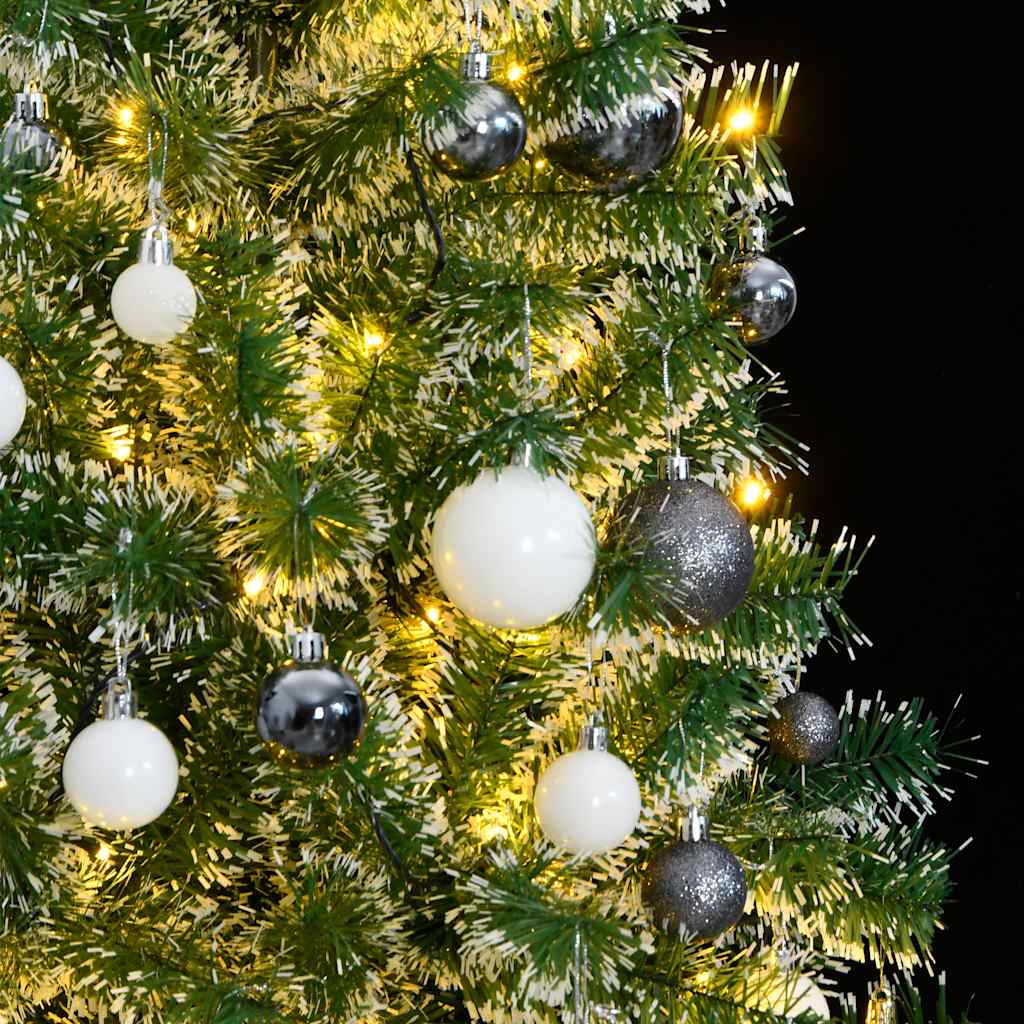 vidaXL Brad Crăciun artificial, 300 LED/globuri/zăpadă pufoasă, 240 cm vidaXL Brad Crăciun artificial, 300 LED/globuri/zăpadă pufoasă, 240 cm
