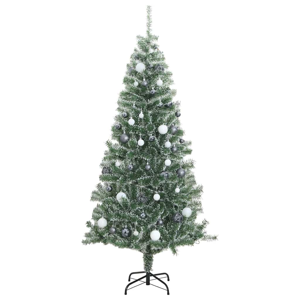vidaXL Brad Crăciun artificial, 300 LED/globuri/zăpadă pufoasă, 240 cm vidaXL Brad Crăciun artificial, 300 LED/globuri/zăpadă pufoasă, 240 cm