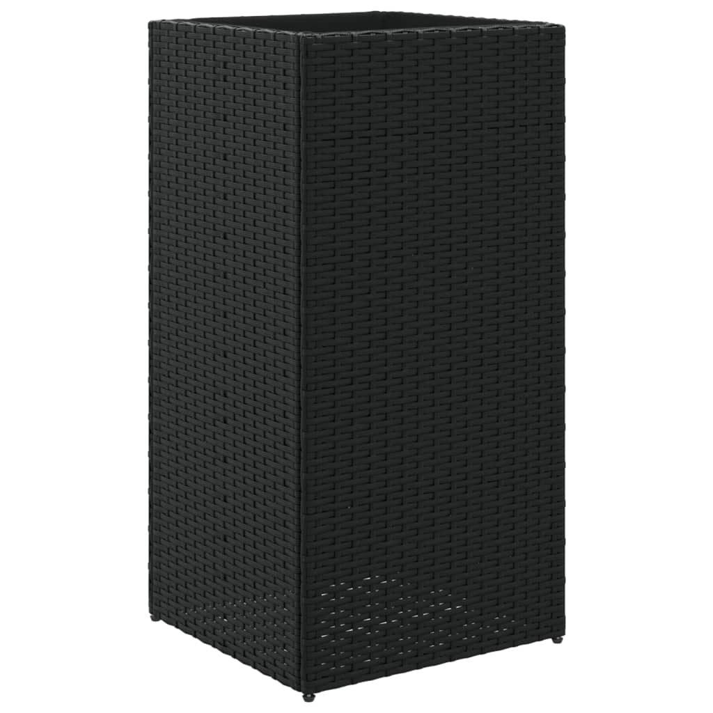 vidaXL Jardiniere de grădină, 2 buc., negru, 40x40x80 cm, poliratan vidaXL Jardiniere de grădină, 2 buc., negru, 40x40x80 cm, poliratan