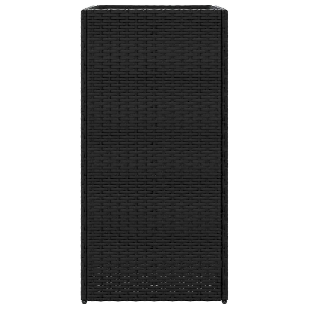 vidaXL Jardiniere de grădină, 2 buc., negru, 40x40x80 cm, poliratan vidaXL Jardiniere de grădină, 2 buc., negru, 40x40x80 cm, poliratan