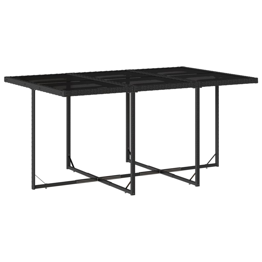 vidaXL Set mobilier de grădină cu perne, 7 piese, negru, poliratan vidaXL Set mobilier de grădină cu perne, 7 piese, negru, poliratan