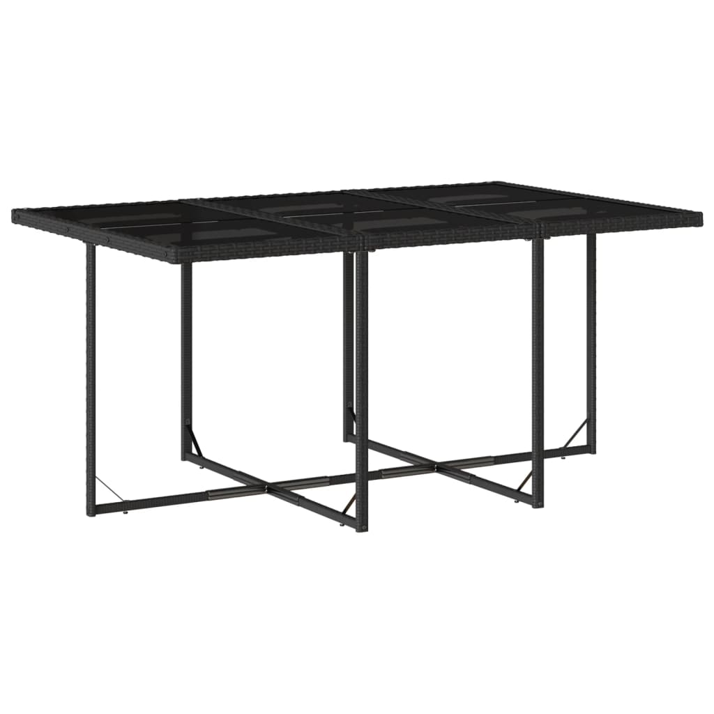 vidaXL Set mobilier de grădină cu perne, 7 piese, negru, poliratan vidaXL Set mobilier de grădină cu perne, 7 piese, negru, poliratan
