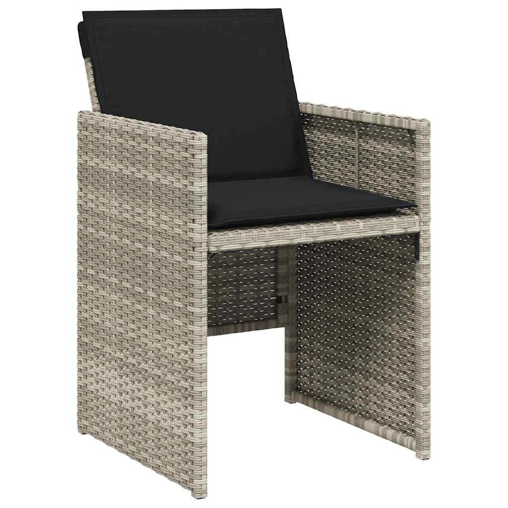 vidaXL Set mobilier grădină cu perne, 9 piese, gri deschis, poliratan vidaXL Set mobilier grădină cu perne, 9 piese, gri deschis, poliratan