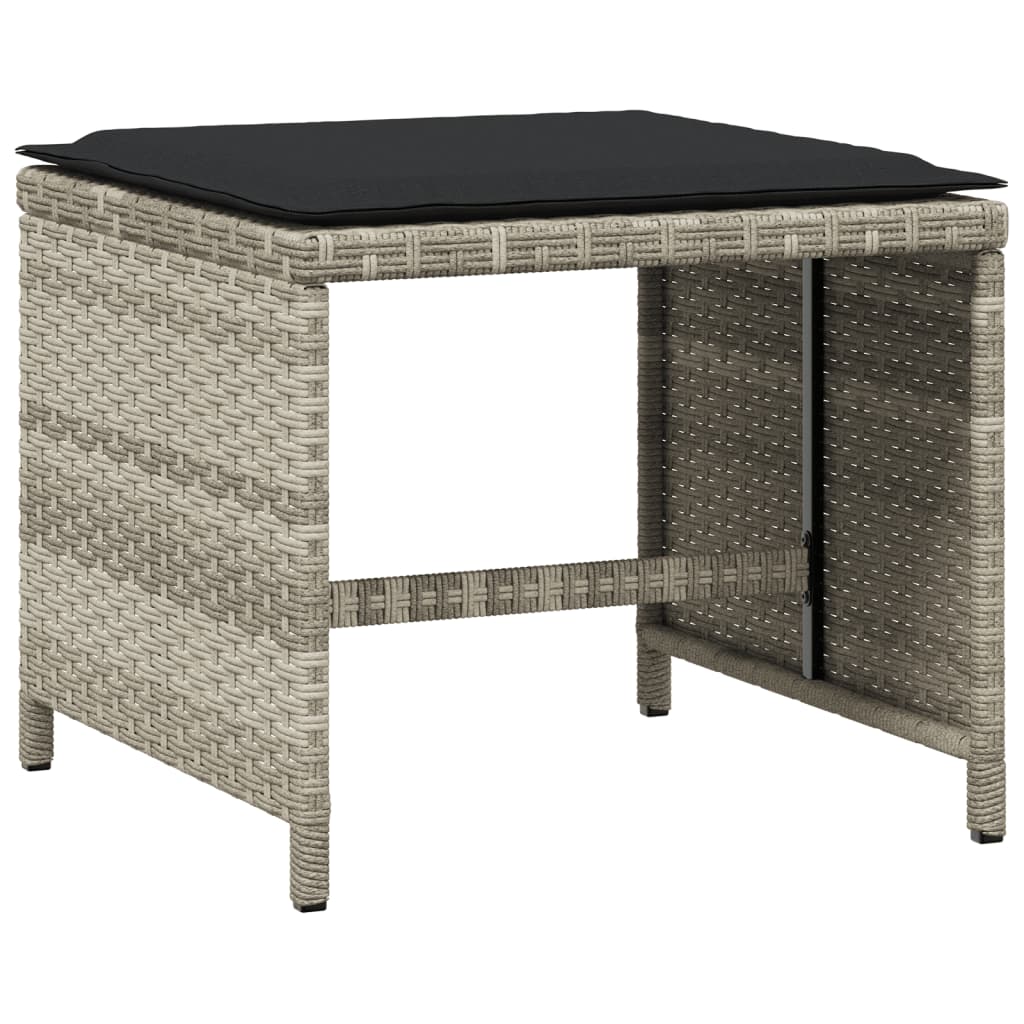 vidaXL Set mobilier grădină cu perne, 9 piese, gri deschis, poliratan vidaXL Set mobilier grădină cu perne, 9 piese, gri deschis, poliratan