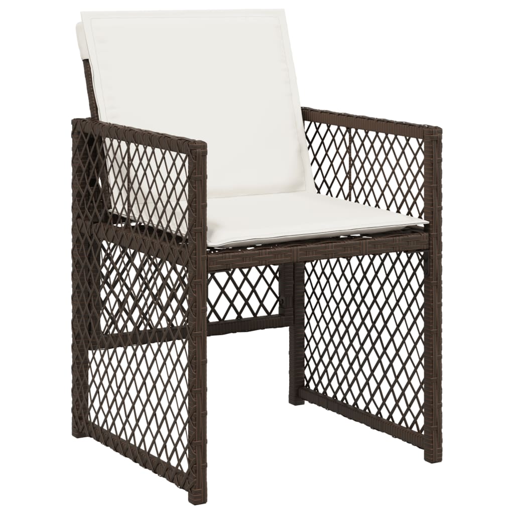 vidaXL Set mobilier de grădină, 5 piese, cu perne, maro, poliratan vidaXL Set mobilier de grădină, 5 piese, cu perne, maro, poliratan